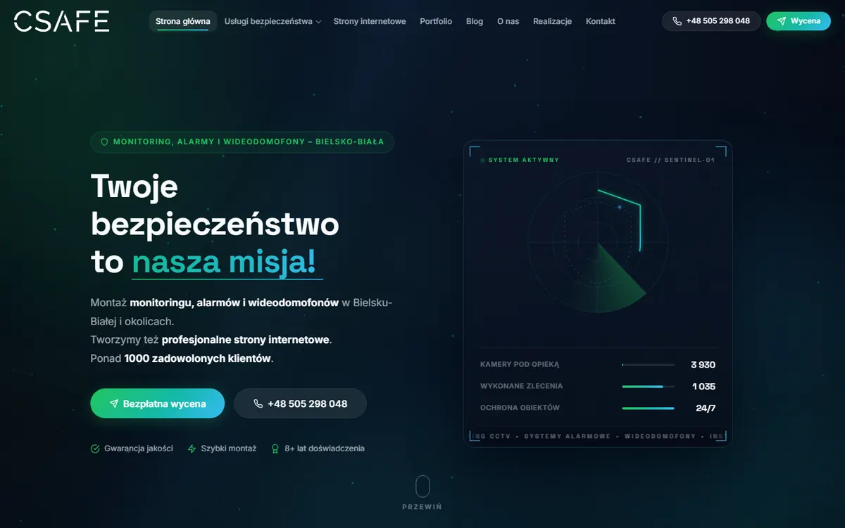 Zrzut ekranu strony csafe.pl